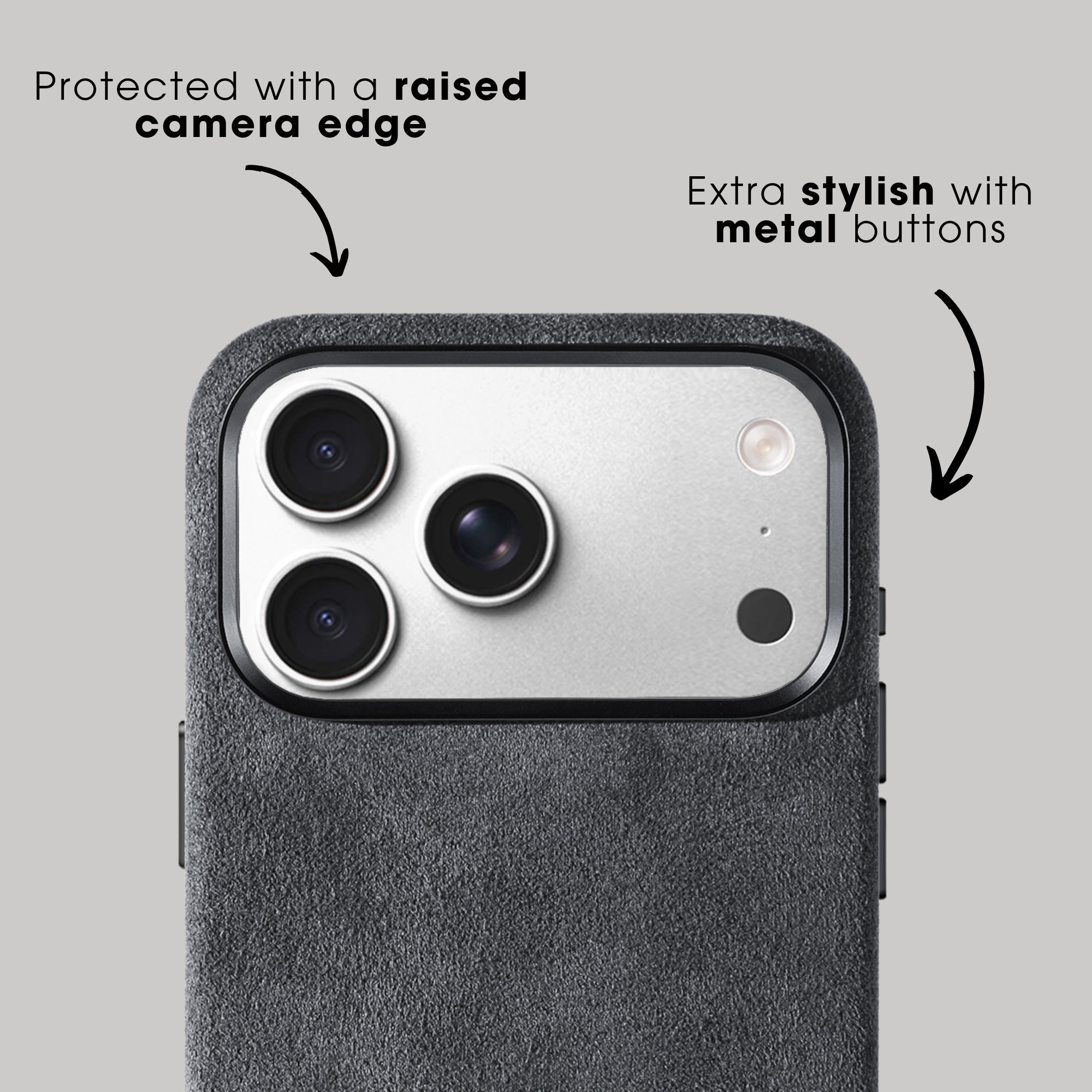 iPhone Alcantara Case + Magsafe Wallet - Space Grey