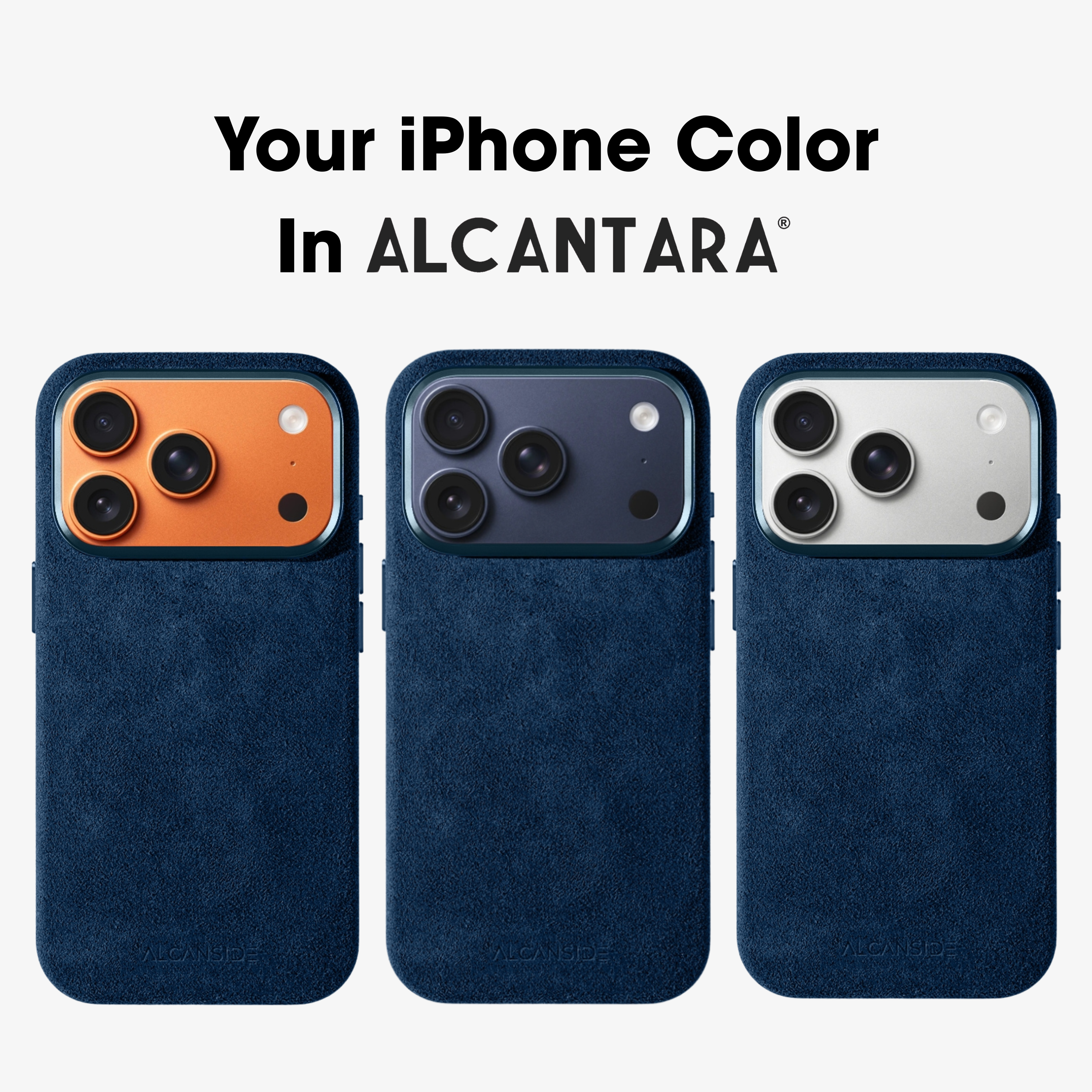 iPhone Alcantara Case - Navy Blue