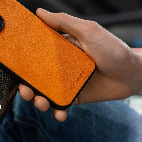 iPhone 12 Mini - Alcantara Back Cover - Orange - Alcanside