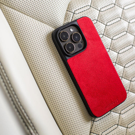 iPhone 13 Pro - Alcantara Back Cover - Red - Alcanside