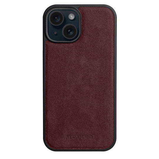 iPhone 15 Plus - Alcantara Back Cover - Wine Red