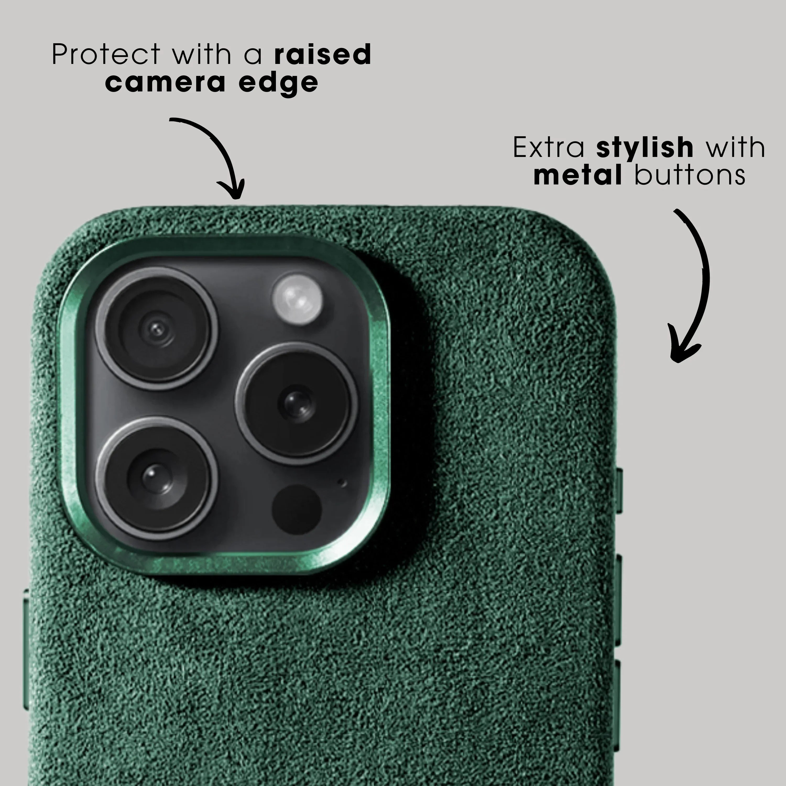iPhone 16 Pro – Alcantara-Hülle – Alpingrün