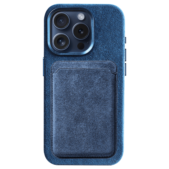 iPhone Alcantara Case + Magsafe Wallet - Ocean blue - Alcanside