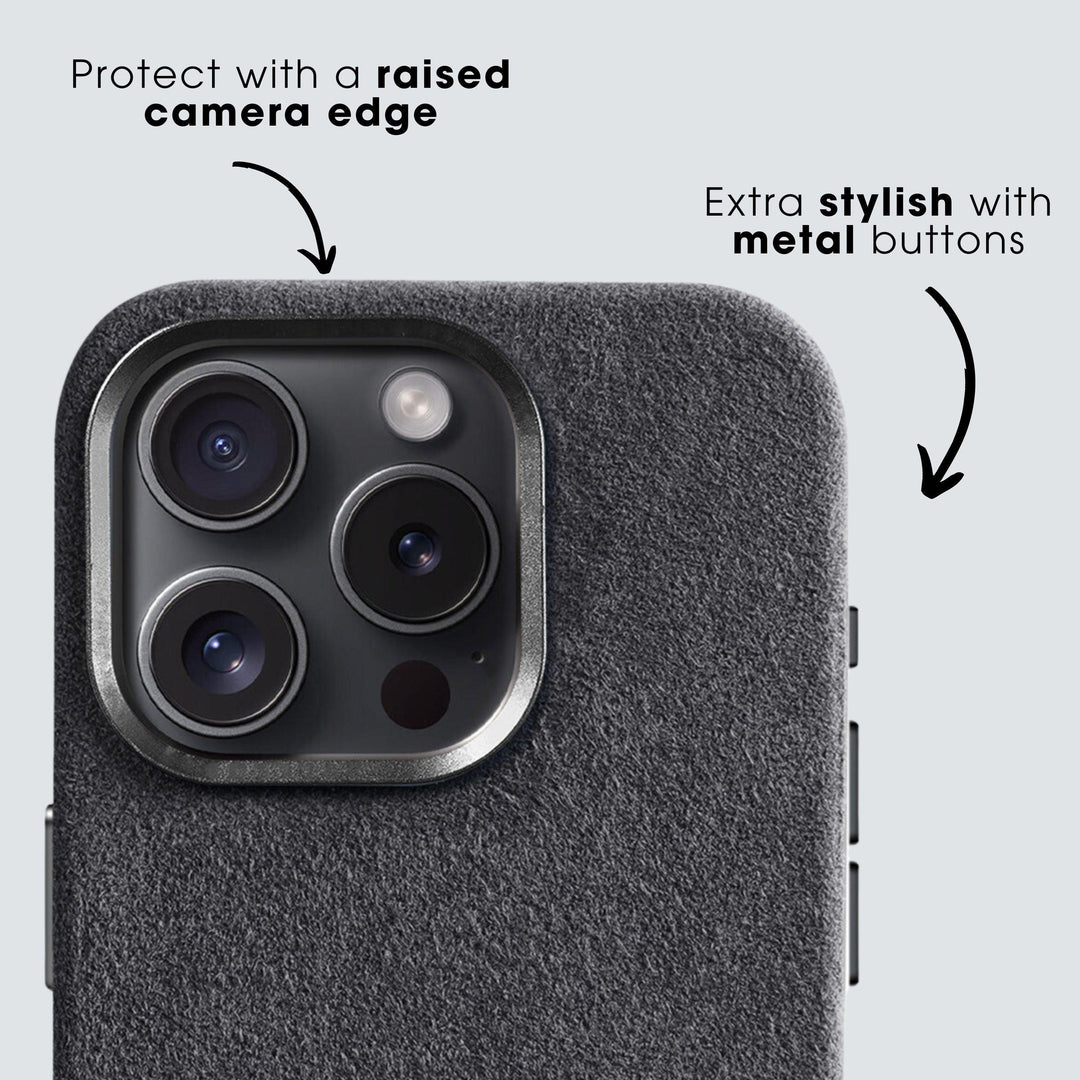 iPhone 12 & 12 Pro - Alcantara Case - Space Grey - Alcanside